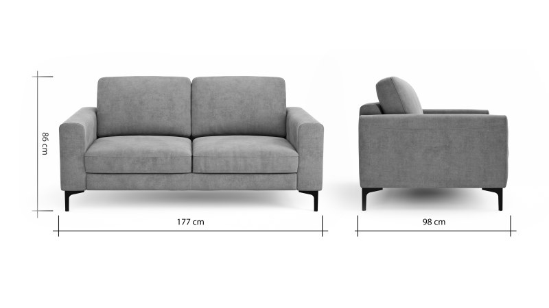 Sofa Oviedo - 2-Sitzer, Stoff, Natur