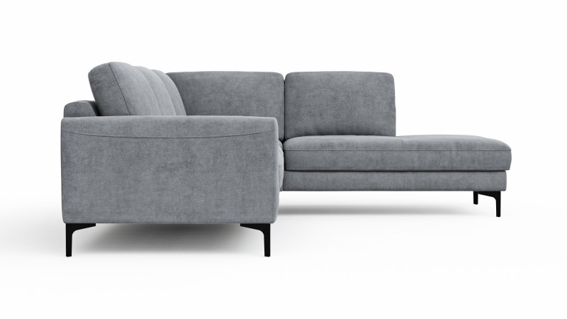 Ecksofa Oviedo - Ecke links mit 2,5-Sitzer, Stoff, Grau