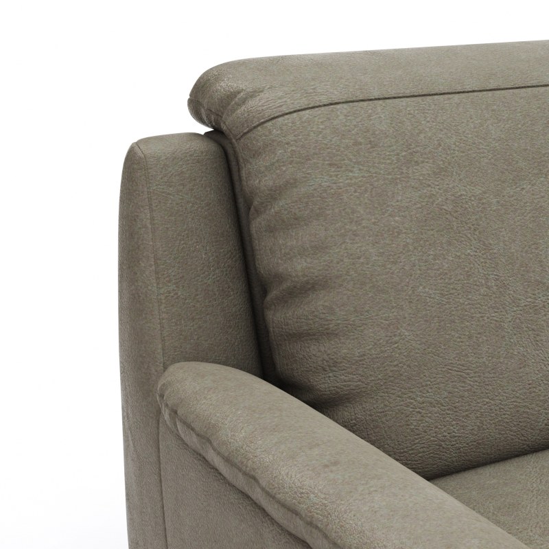 Ecksofa Cornella Classic - 2-Sitzer mit Longchair rechts inkl. Kopfteil verstellbar und Schlaffunktion, Stoff, Fels
