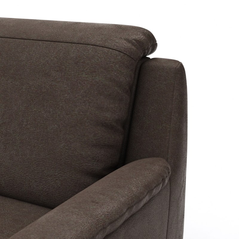 Ecksofa Cornella Classic - 2-Sitzer mit Longchair links inkl. Kopfteil verstellbar und Schlaffunktion, Stoff, Mocca