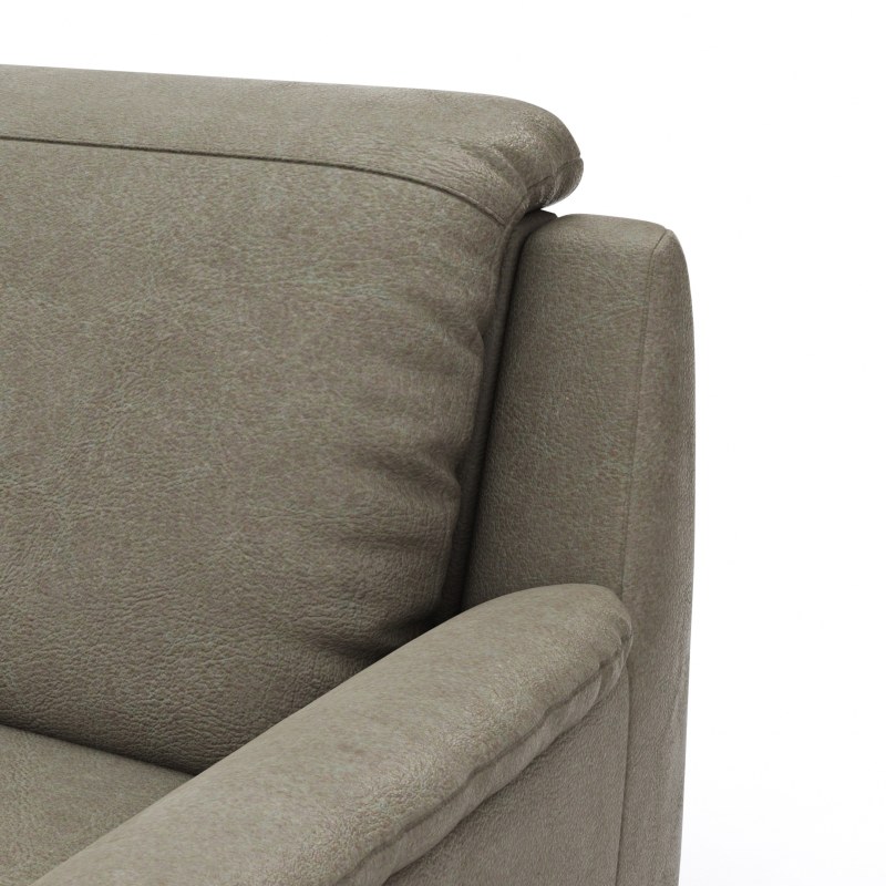 Ecksofa Cornella Classic - 2-Sitzer mit Longchair links inkl. Kopfteil verstellbar und Schlaffunktion, Stoff, Fels