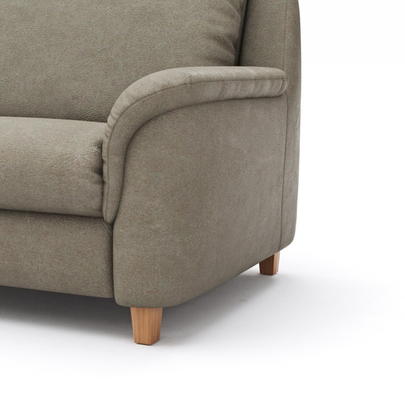 Ecksofa Cornella Classic - 2-Sitzer mit Longchair links inkl. Kopfteil verstellbar und Schlaffunktion, Stoff, Fels