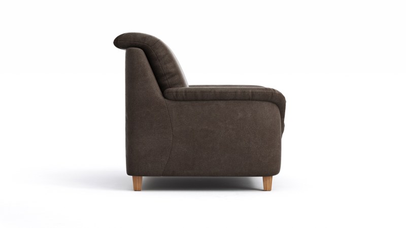 Sessel Cornella Classic - Kopfteil verstellbar, Stoff, Mocca