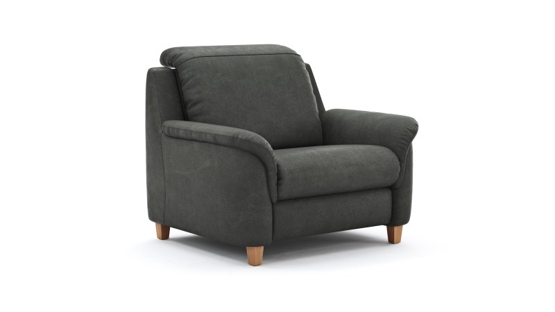 Sessel Cornella Classic - Kopfteil verstellbar, Stoff, Anthrazit