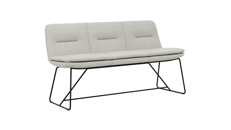 Polsterbank Macano - B ca. 160 cm, Stoff, Hellgrau