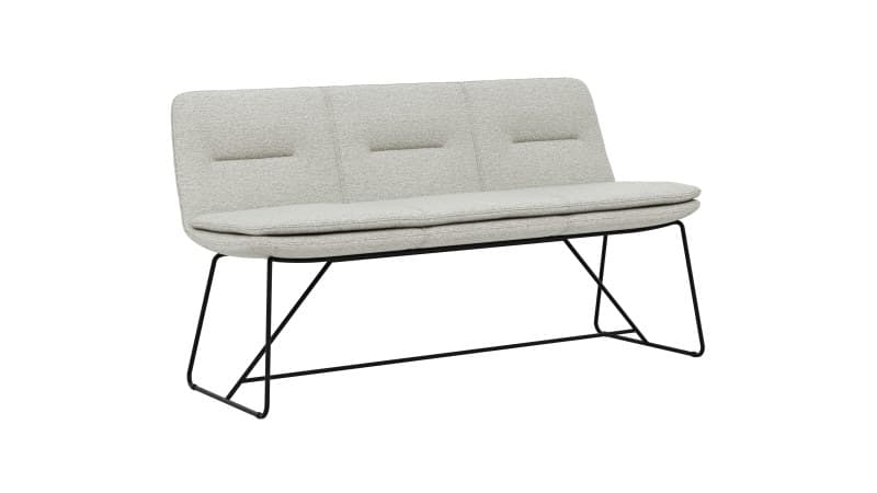 Polsterbank Macano - B ca. 160 cm, Stoff, Hellgrau