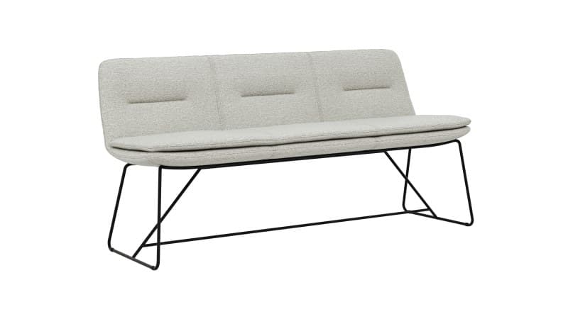 Polsterbank Macano - B ca. 180 cm, Stoff, Hellgrau
