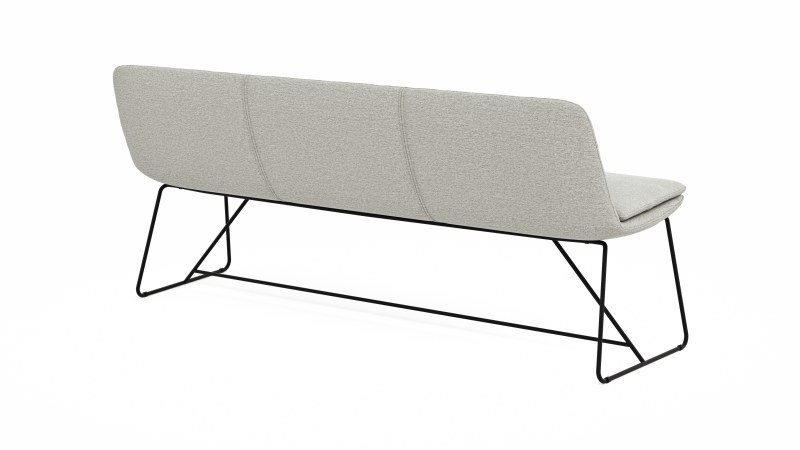 Polsterbank Macano - B ca. 200 cm, Stoff, Hellgrau