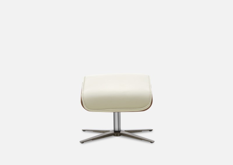 Hocker - Leder, Weiß