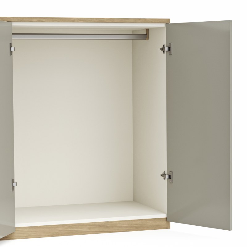 Kommode Viana - Balkeneiche furniert, Taupe