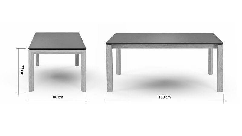 Esstisch 5000 - LB ca. 180x100 cm, Kunststoff, Dunkelgrau