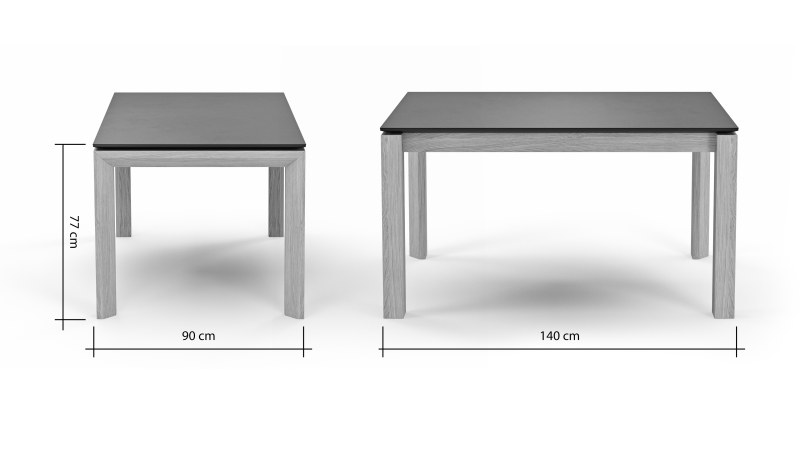 Esstisch 5000 - LB ca. 140x90 cm, Kunststoff, Schwarz