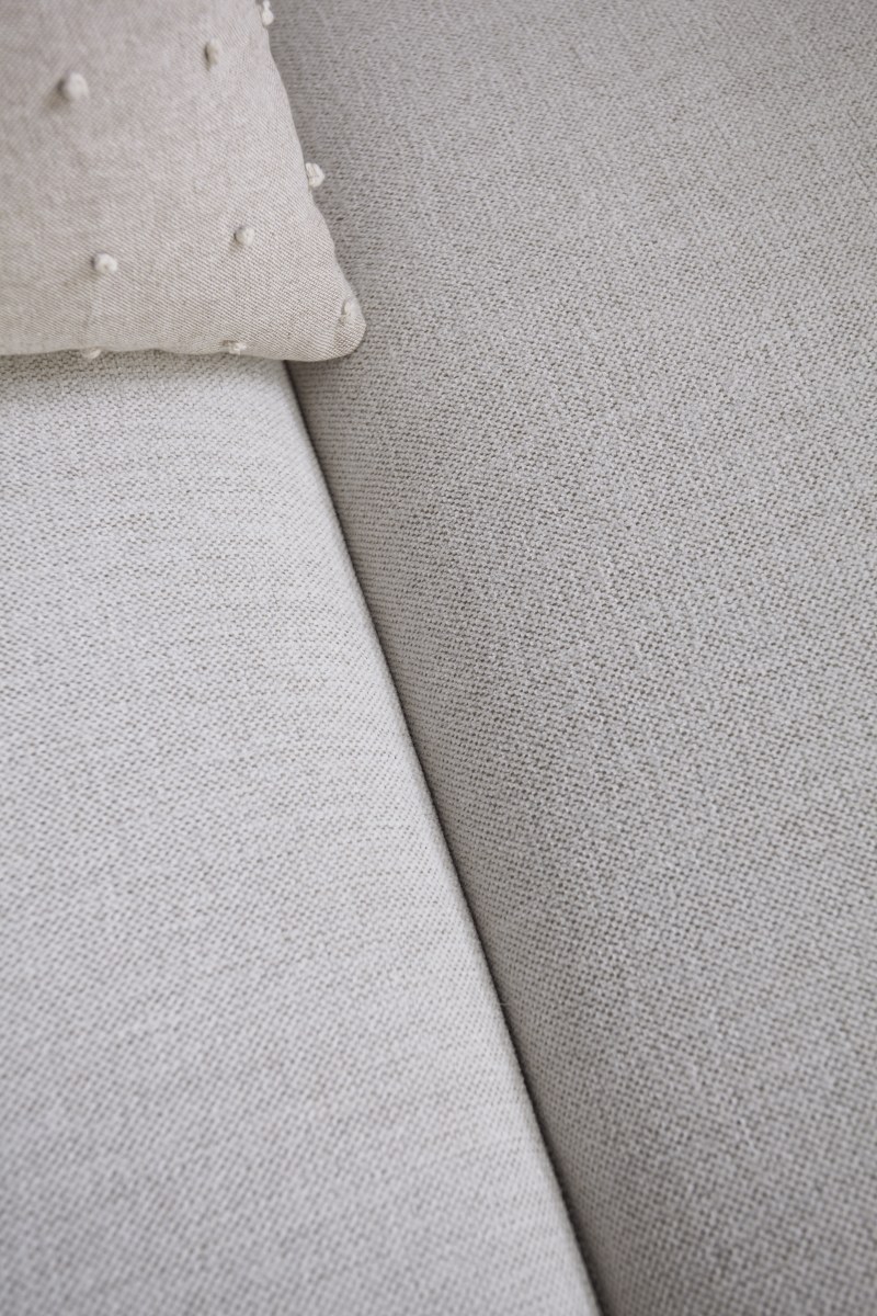 Ecksofa Felipa - Ecke links mit 2,5-Sitzer inkl. Relaxfunktion (motorisch) und Kopfteil verstellbar, Stoff, Natur