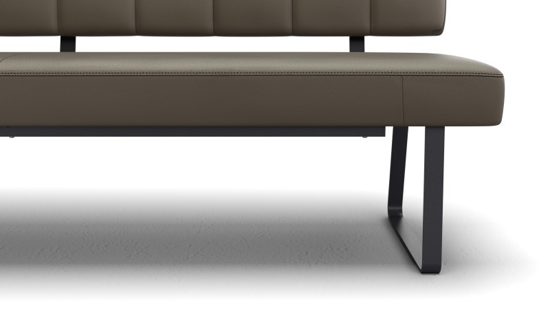 Polsterbank Carmelo - Breite ca. 203 cm, Leder, Olive