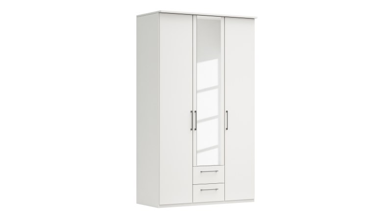 Drehtürenschrank Viana - B. ca. 136 cm, Lack, Weiß