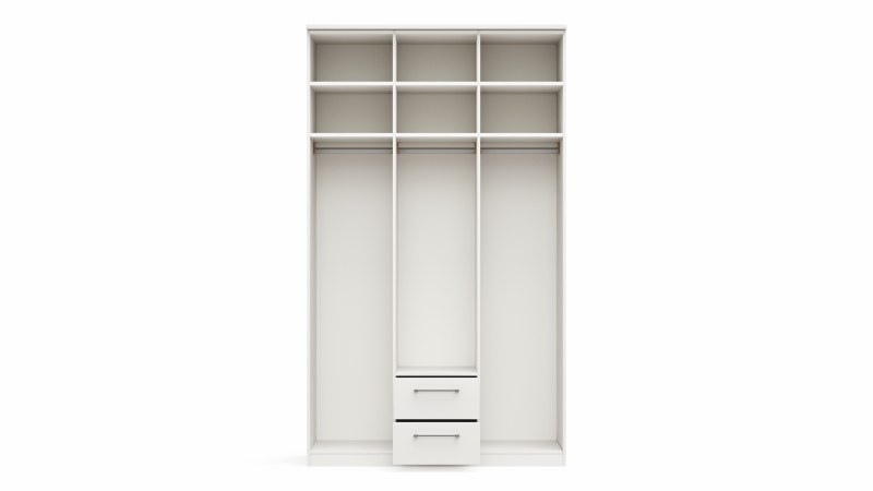 Drehtürenschrank Viana - B. ca. 136 cm, Lack, Weiß