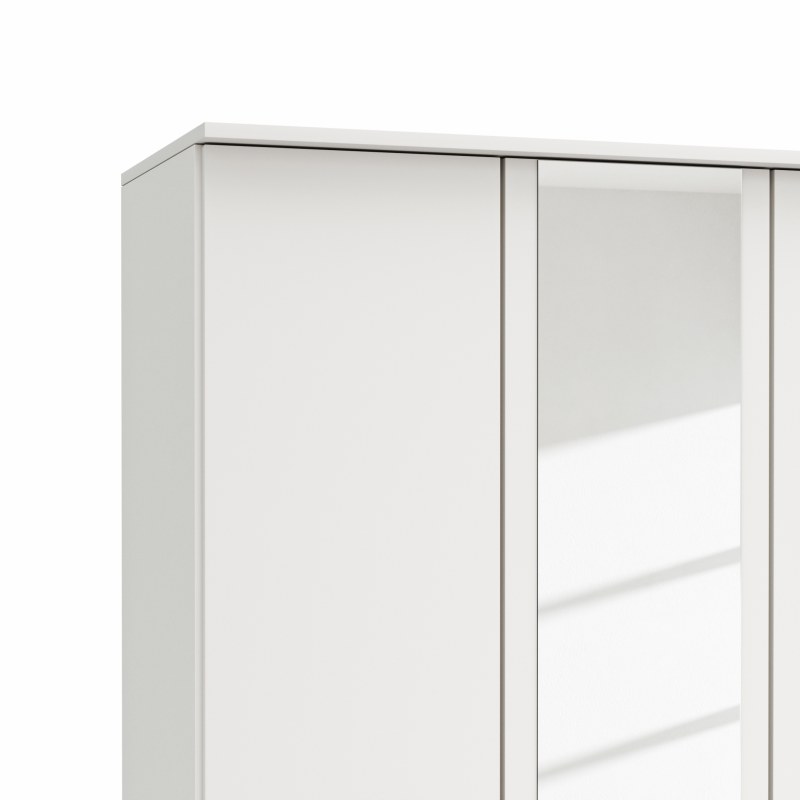 Drehtürenschrank Viana - B. ca. 136 cm, Lack, Weiß