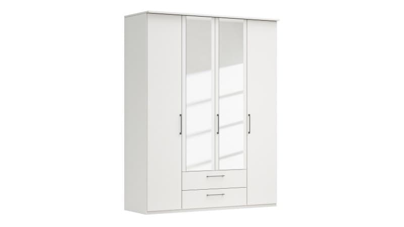 Drehtürenschrank Viana - B. ca. 180cm, Lack, Weiß