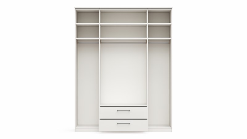 Drehtürenschrank Viana - B. ca. 180cm, Lack, Weiß