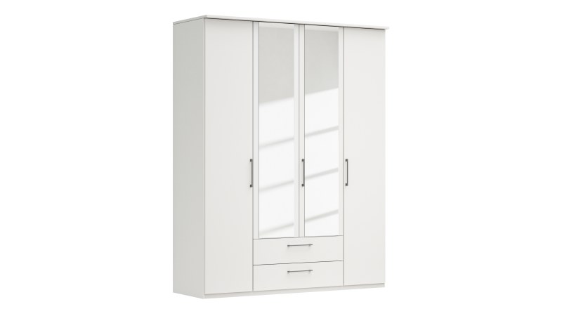 Drehtürenschrank Viana - B. ca. 180cm, Lack, Weiß