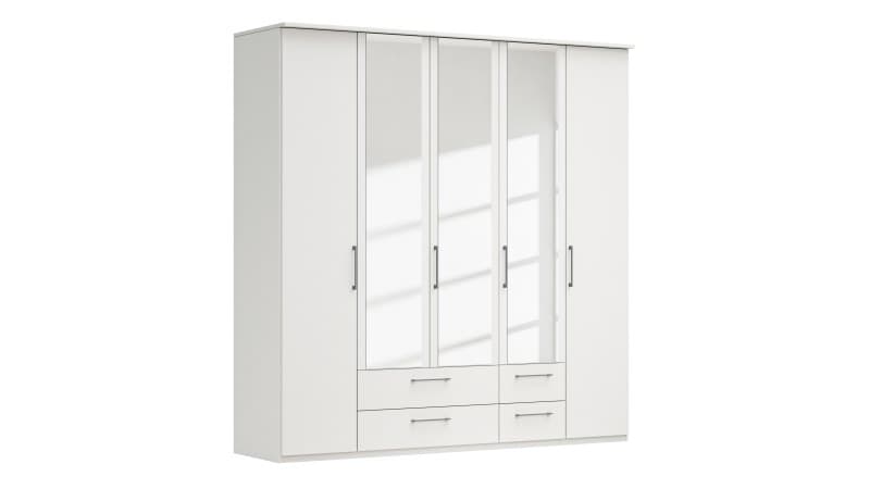 Drehtürenschrank Viana - B. ca. 225 cm, Lack, Weiß