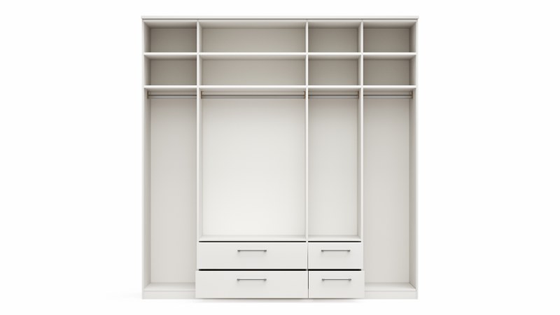 Drehtürenschrank Viana - B. ca. 225 cm, Lack, Weiß