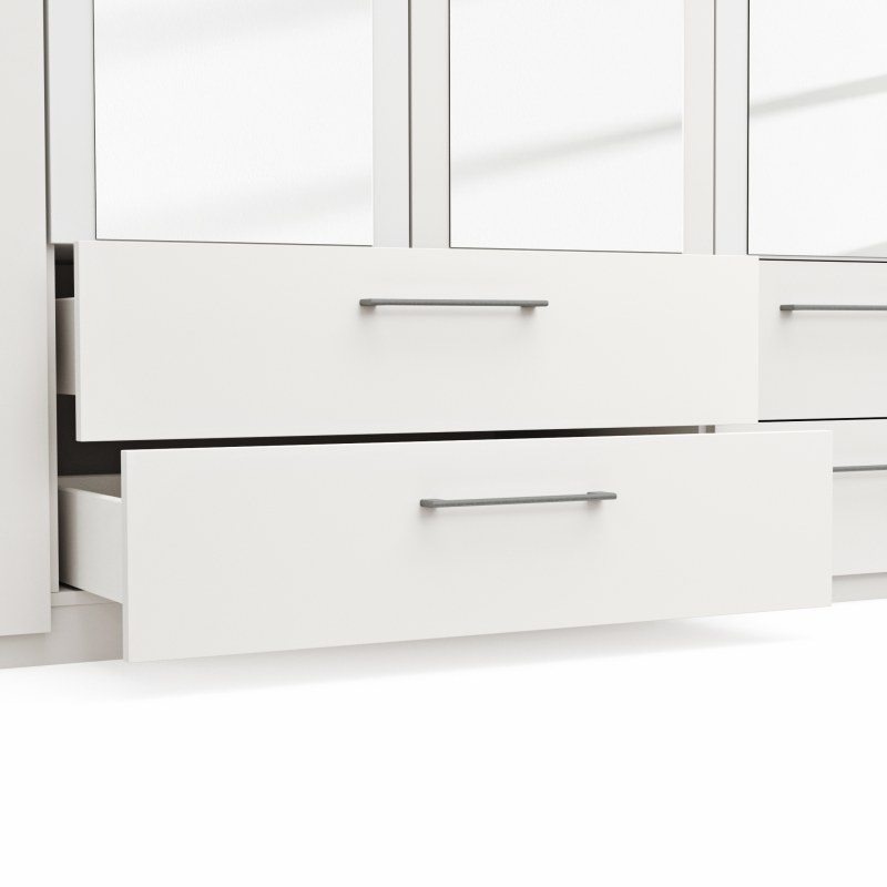 Drehtürenschrank Viana - B. ca. 225 cm, Lack, Weiß