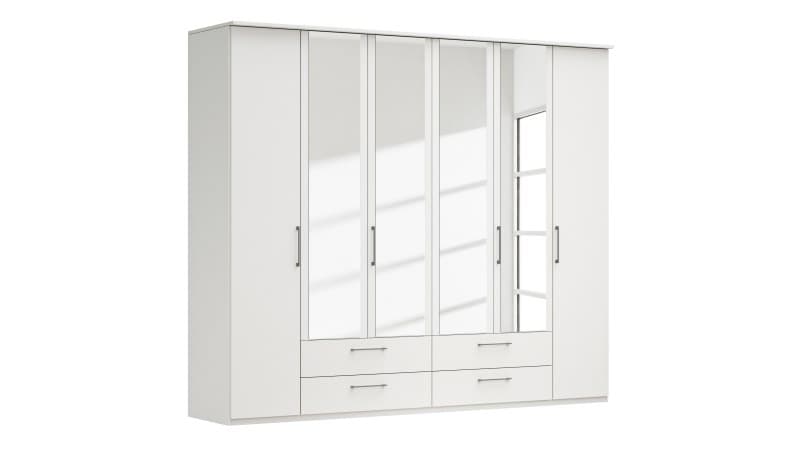 Drehtürenschrank Viana - B. ca. 270 cm, Lack, Weiß
