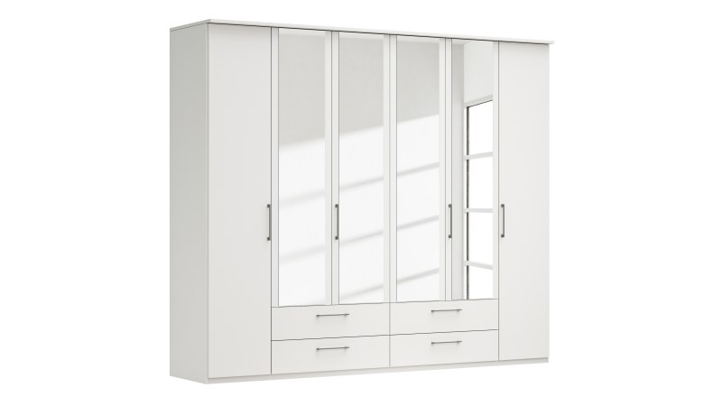Drehtürenschrank Viana - B. ca. 270 cm, Lack, Weiß