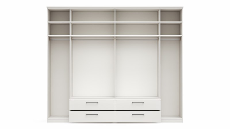 Drehtürenschrank Viana - B. ca. 270 cm, Lack, Weiß