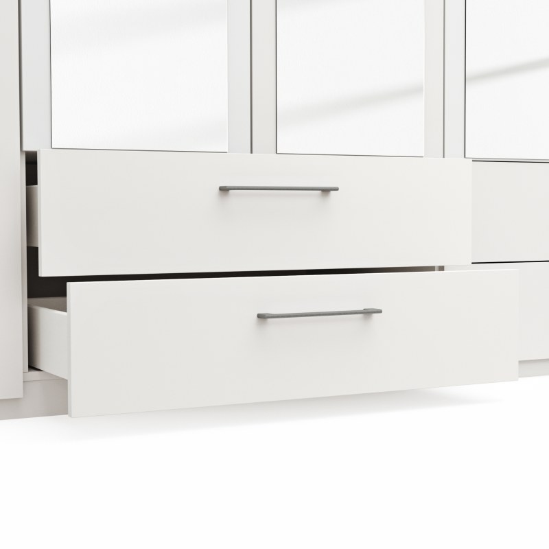 Drehtürenschrank Viana - B. ca. 270 cm, Lack, Weiß