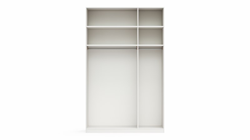 Drehtürenschrank Viana - B. ca. 151 cm, Lack, Weiß