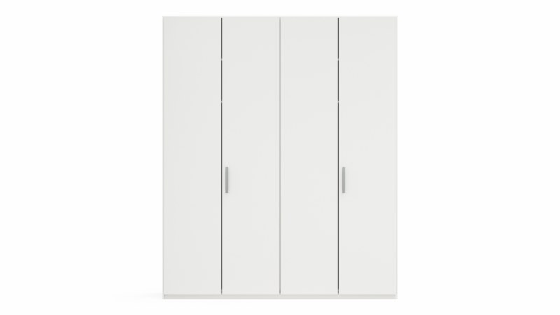 Drehtürenschrank Viana - B. ca. 200 cm, Lack, Weiß