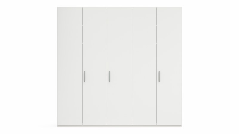 Drehtürenschrank Viana - B. ca. 250 cm, Lack, Weiß