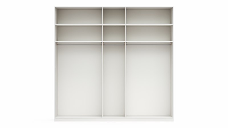 Drehtürenschrank Viana - B. ca. 250 cm, Lack, Weiß