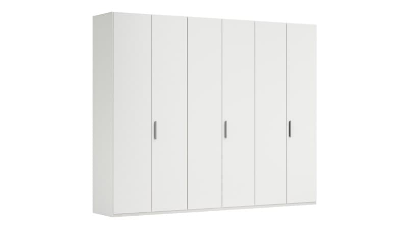 Drehtürenschrank Viana - B. ca. 299 cm, Lack, Weiß