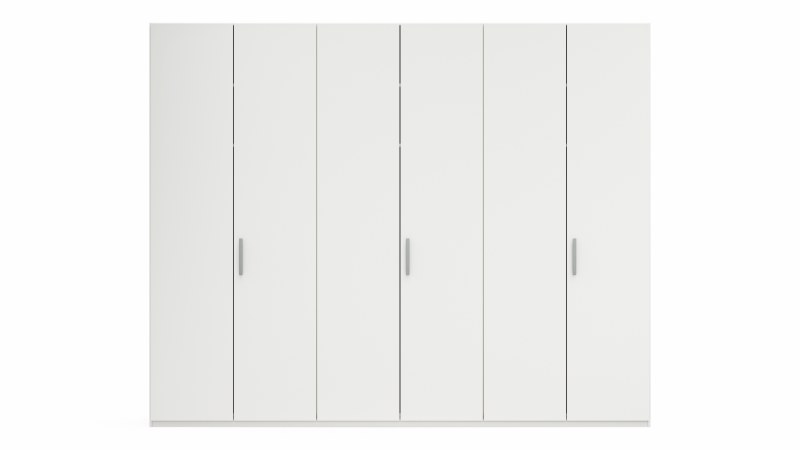 Drehtürenschrank Viana - B. ca. 299 cm, Lack, Weiß