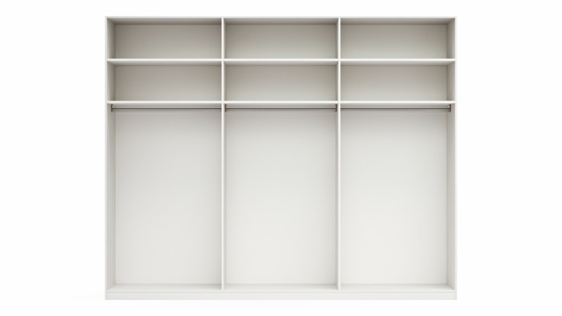 Drehtürenschrank Viana - B. ca. 299 cm, Lack, Weiß