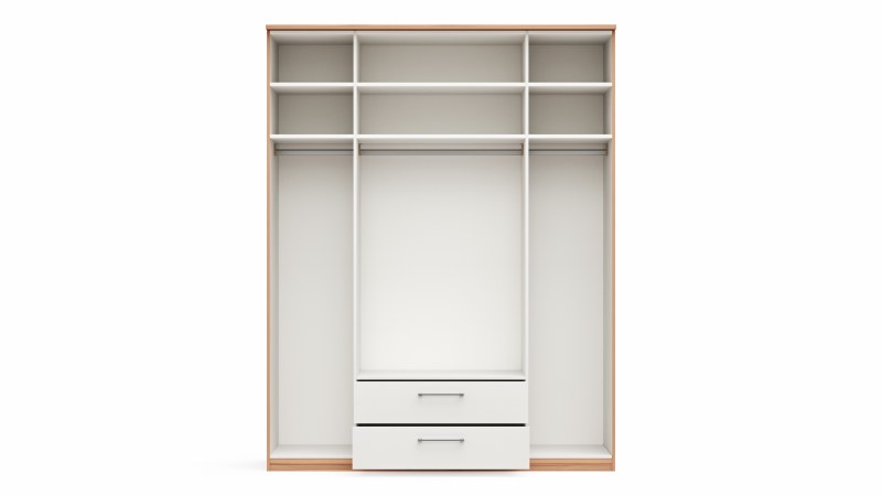 Drehtürenschrank Viana - B. ca. 180 cm, Furnier, Kernbuche, Weiß