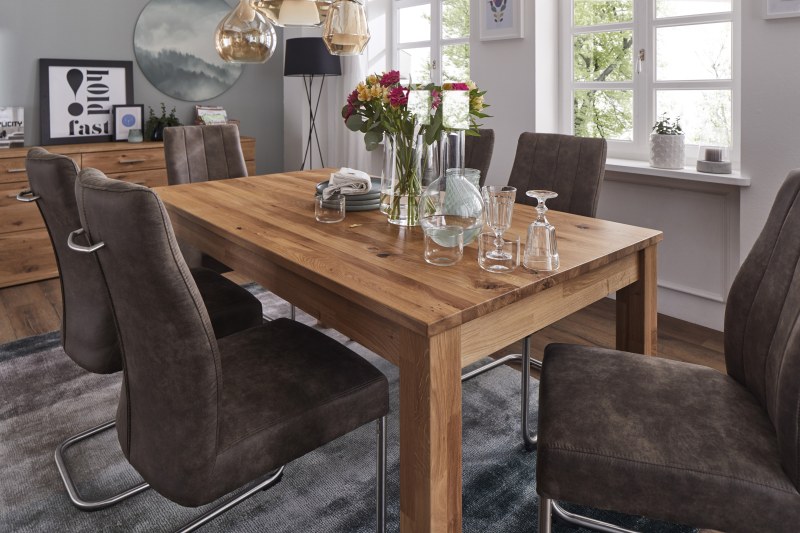 Esstisch Dinner - LB ca. 160x90 cm, Wildeiche massiv