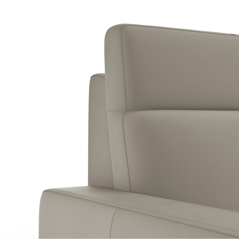 Ecksofa Arima H - 2-Sitzer mit Longchair links inkl. Sitzvorzug (motorisch), Leder, Taupe