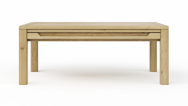 Couchtisch Amora - LBH ca. 65x115x45 cm, Wildeiche massiv bianco