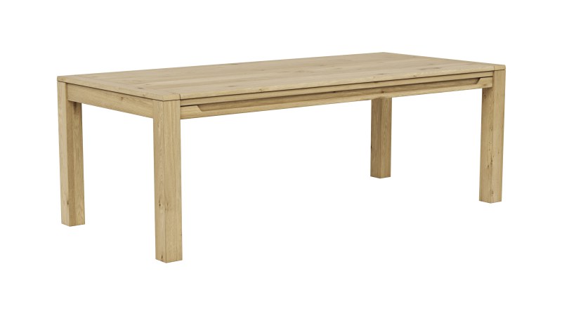 Esstisch Amora - LB ca. 220x100 cm, Wildeiche massiv bianco