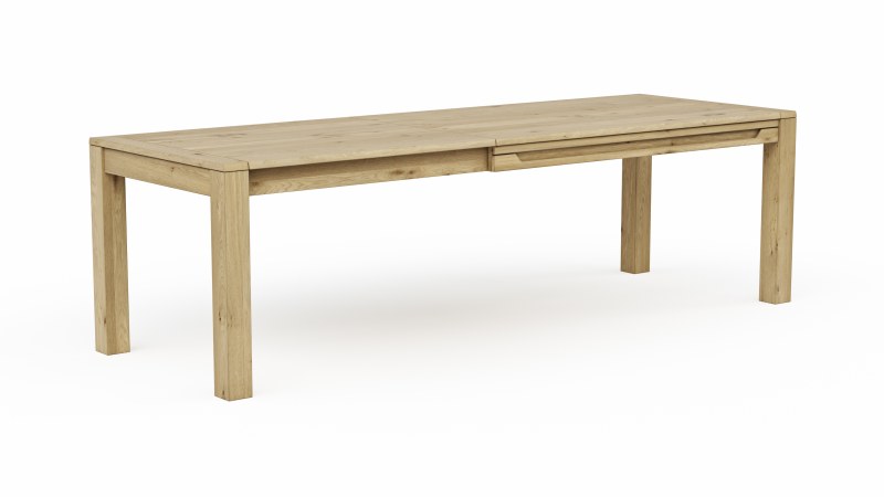 Esstisch Amora - ausziehbar, LB ca. 160x90 cm, Wildeiche massiv bianco