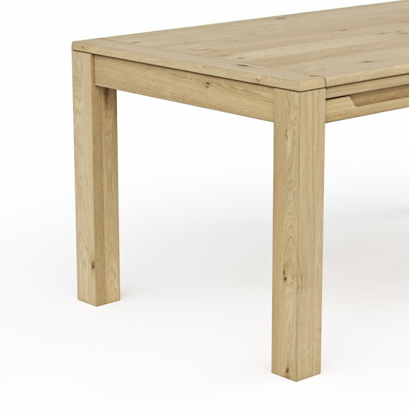 Esstisch Amora - ausziehbar, LB ca. 160x90 cm, Wildeiche massiv bianco