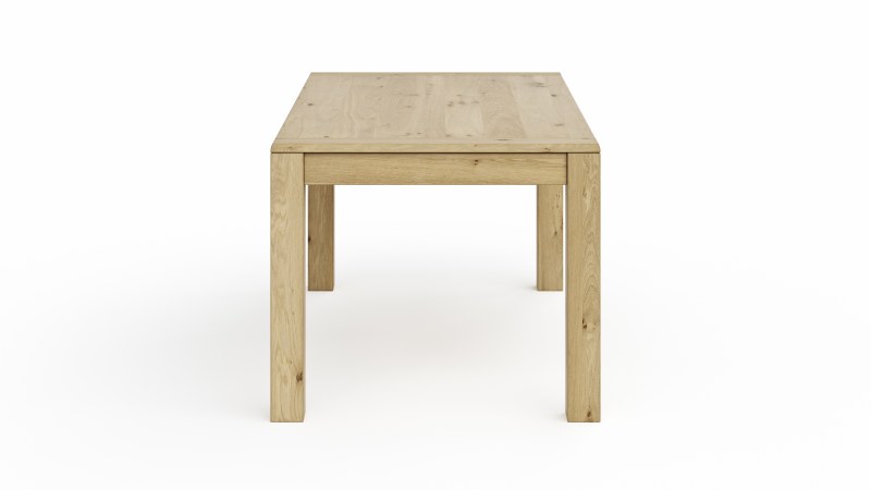 Esstisch Amora - ausziehbar, LB ca. 160x90 cm, Wildeiche massiv bianco