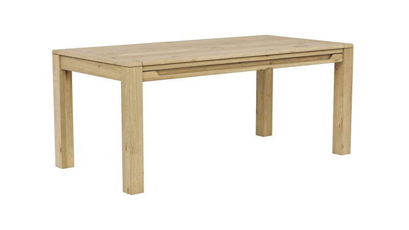 Esstisch Amora - ausziehbar, LB ca. 180x90 cm, Wildeiche massiv bianco