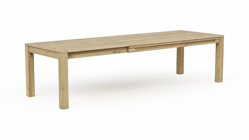Esstisch Amora - ausziehbar, LB ca. 200x100 cm, Wildeiche massiv bianco