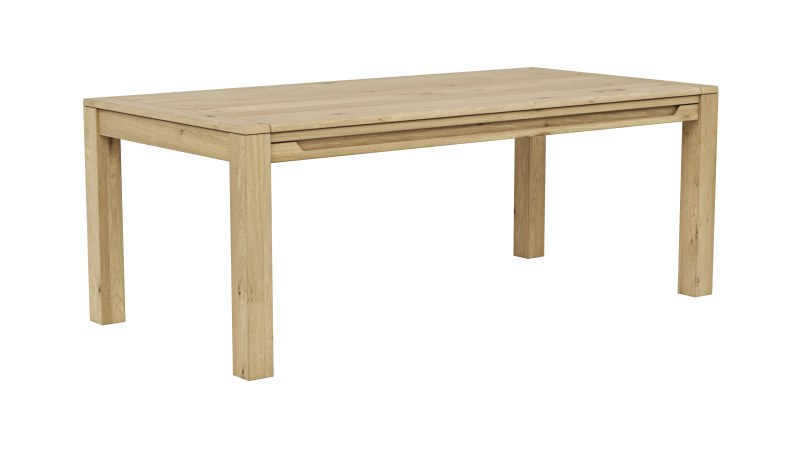 Esstisch Amora - ausziehbar, LB ca. 200x100 cm, Wildeiche massiv bianco