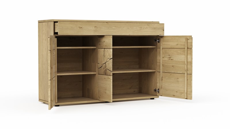 Sideboard Amora - Wildeiche massiv bianco